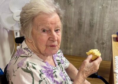 Herons Park residents gather for a morning of chatter, stories and sweet treats.